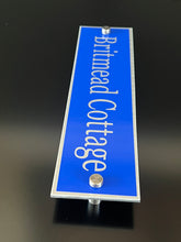 Blue Aluminium House Sign with Silver Lettering in Various Sizes