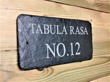 30cm x 15cm Natural Slate House Door Sign Medium Size Any Name Any Number All Included (Approx inches 12" x 6")
