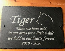 Pet Cat Memorial Slate Sign Plaque - Personalised for your Cat