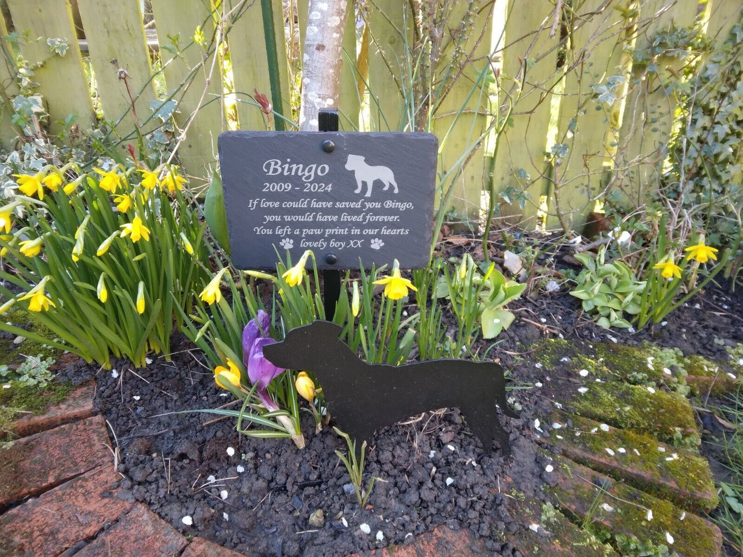 Dog Memorial Slate Plaque, Personalised for your Staffordshire Bull Terrier