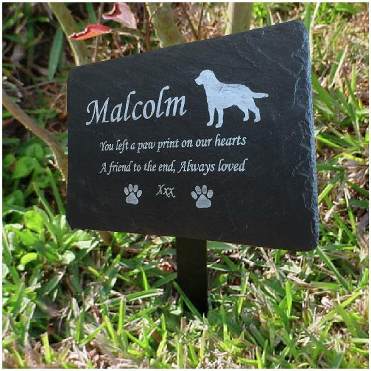 Labrador Dog Pet Memorial Slate Sign Plaque - Personalised for your memory garden
