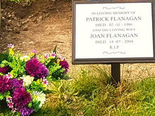 Oak Wooden Memorial Grave Tree Marker with Personalised Plaque Made to Order