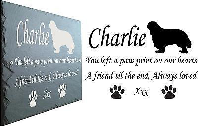 Pet Memorial Slate Plaque, Personalised for your King Charles Spaniel