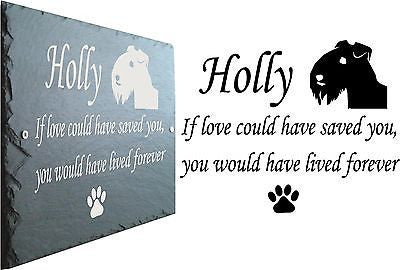 Airedale Terrier Dog Pet Memorial Plaque. Personalised Grave Marker.