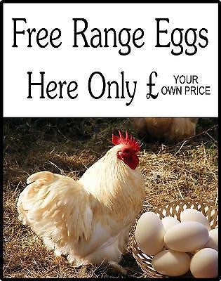 Fresh Free Range Eggs For Sale Sign Personalise your own Price Farm & Home Signs