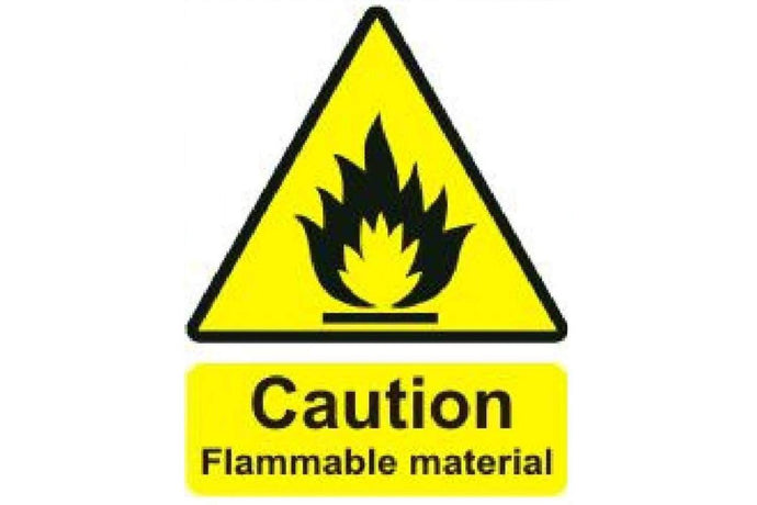 Caution Flammable Material Sign - Health & Safety Signs High Quality Interior & Exterior