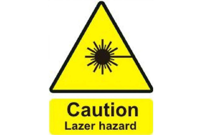 Caution Lazer Hazard Sign - Health & Safety Signs High Quality Interior & Exterior