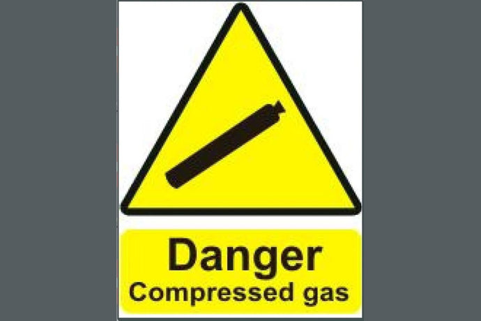 Danger Compressed Gas Sign - Health & Safety Signs High Quality Interior & Exterior