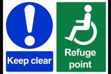 Keep clear refuge point sticker / signs