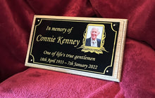 Wooden oak photo plaque memorial