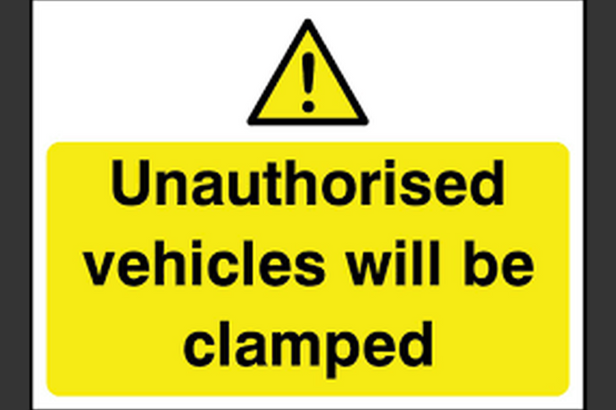 Unauthorised Vehicles Will Be Clamped Sign - Health & Safety Signs High Quality Interior & Exterior