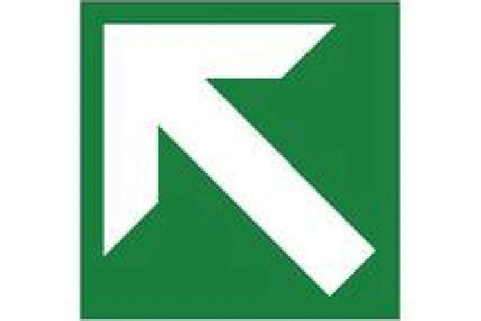 Arrow Up Left Fire Exit Sign - Health & Safety Signs High Quality Interior & Exterior