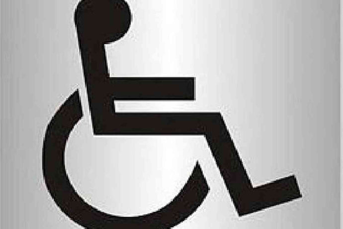 Disabled symbol for toilet silver colour finish Sign - Health & Safety Signs High Quality Interior & Exterior