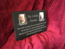 Double Photo Memorial Slate Plaque Personalised For Your Loved Ones