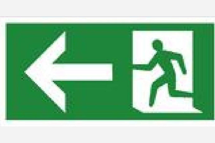 Fire exit left sign with arrow