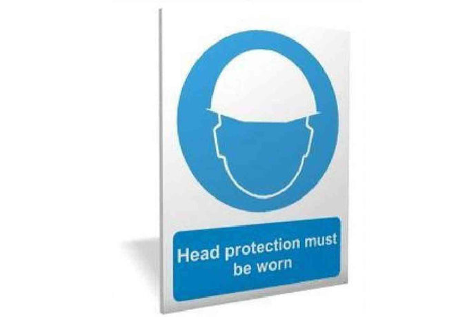 Head Protection Must Be Worn Sign - Health & Safety Signs High Quality Interior & Exterior