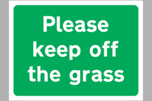 Please keep off the grass sign