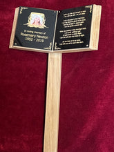 Book for cemetery grave. Two person people photo grave marker book solid oak