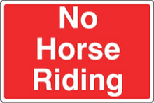 No horse riding sign