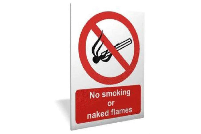 No Smoking No Naked Flame Sign - Health & Safety Signs High Quality Interior & Exterior