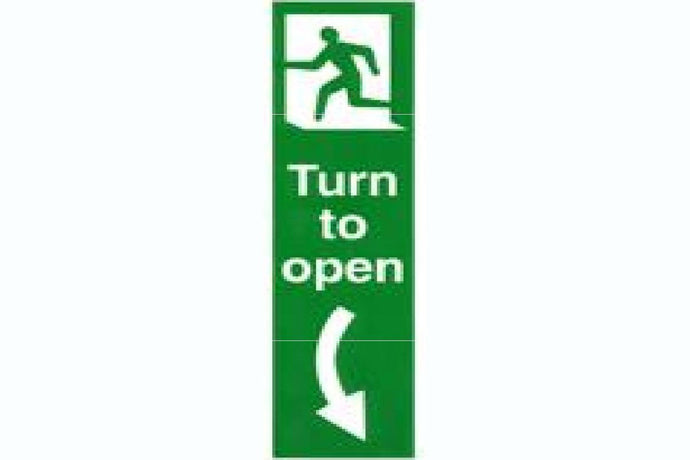 Turn To Open Left Sign - Health & Safety Signs High Quality Interior & Exterior
