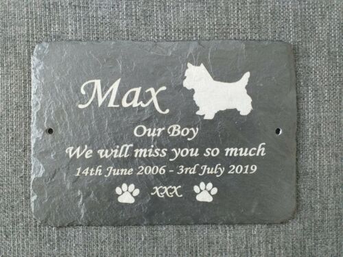 Pet Dog Memorial Slate Plaque, Personalised for your West Highland Terrier