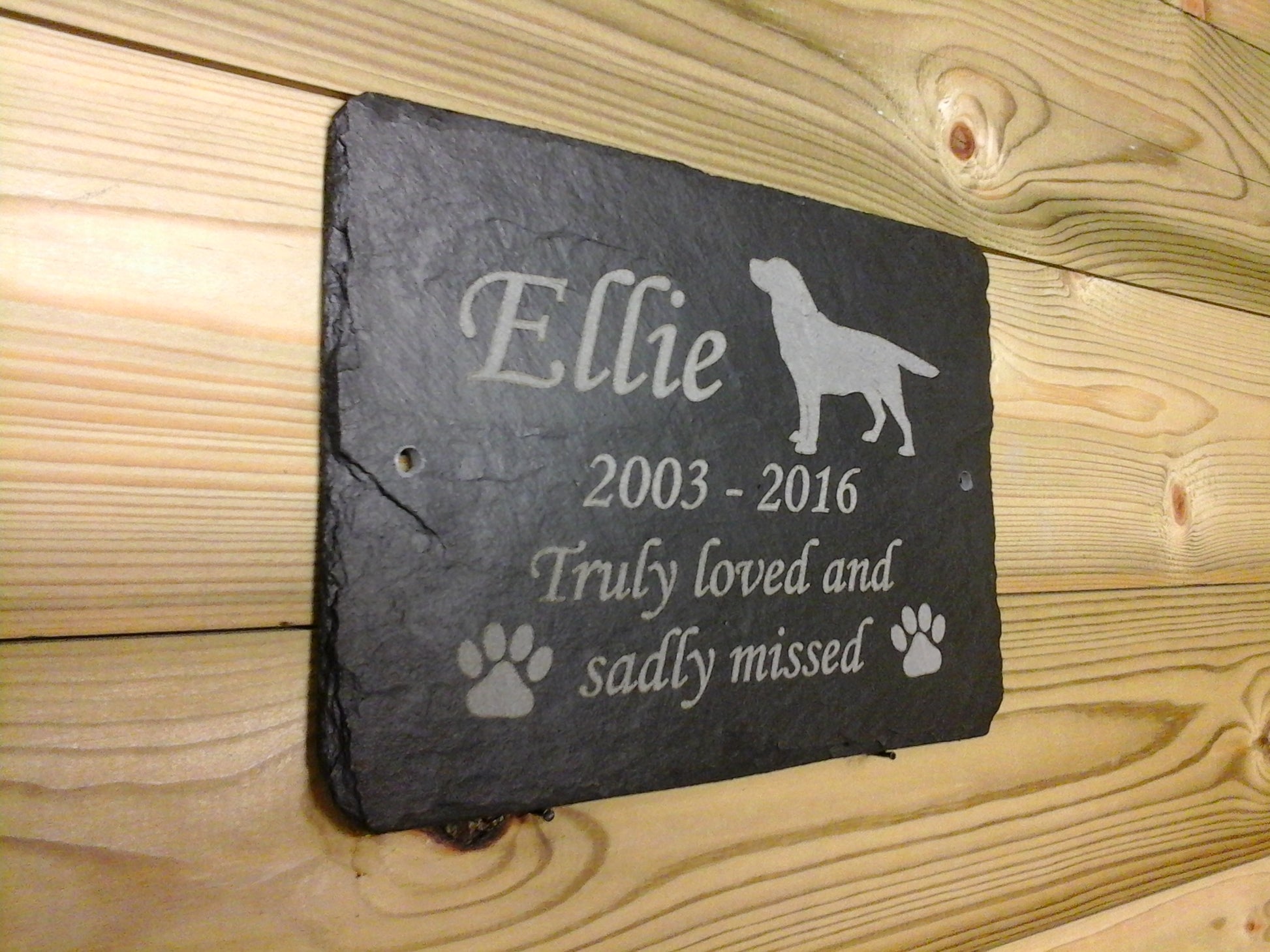 Labrador Dog Pet Memorial Slate Sign Plaque - Personalised for your memory garden