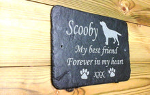 Labrador Dog Pet Memorial Slate Sign Plaque - Personalised for your memory garden