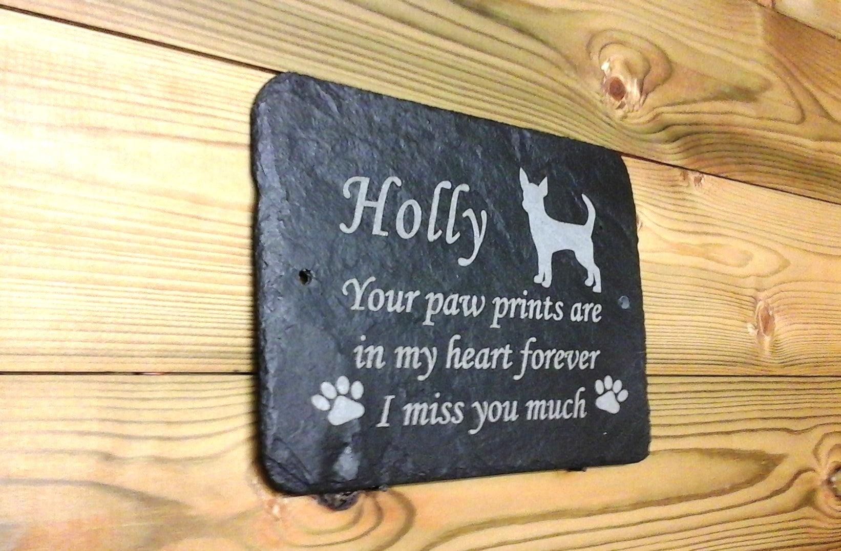 Dog Memorial Slate Plaque - Personalised for loved one Chihuahua