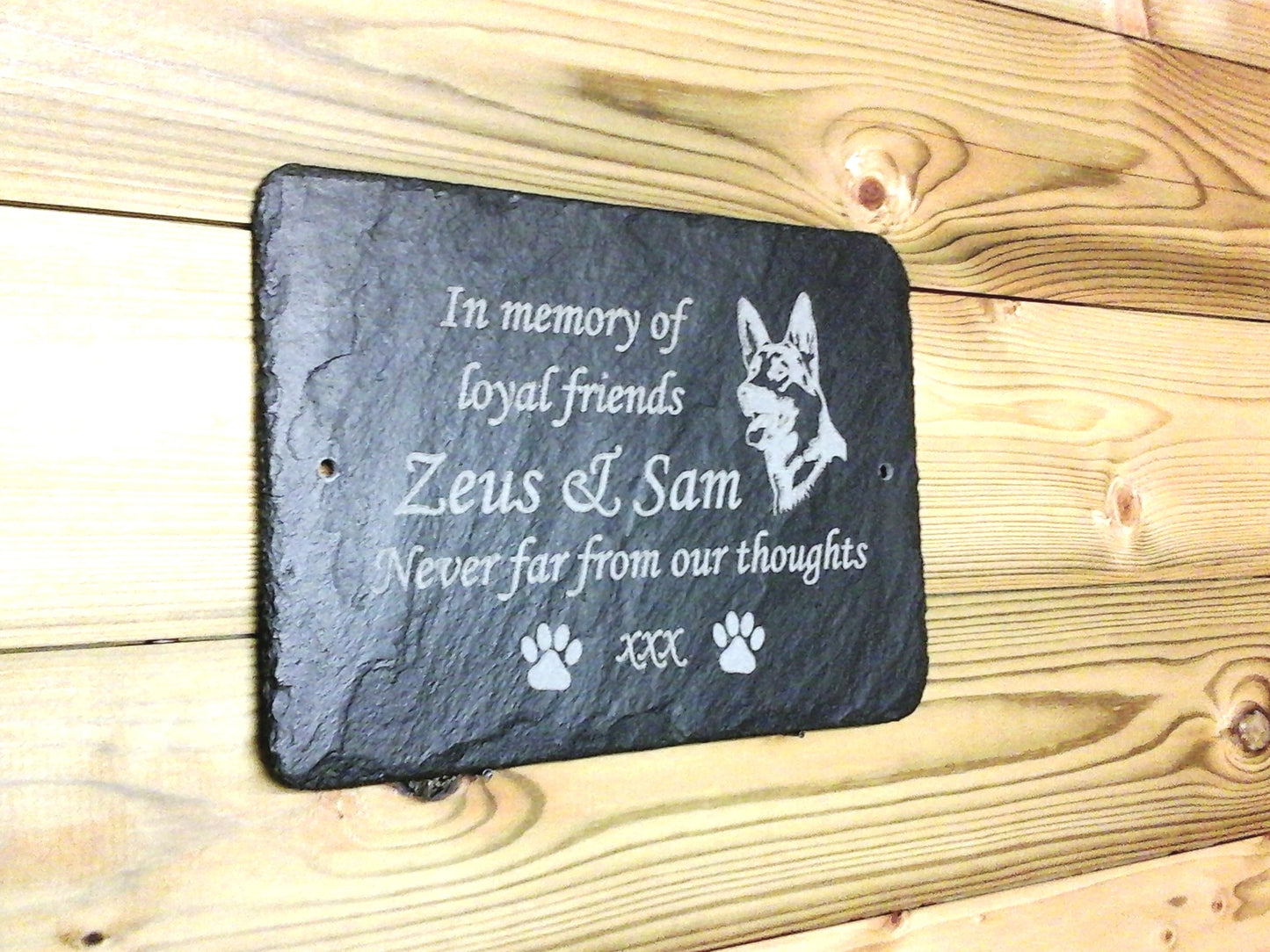 Slate Pet Memorial Plaque Sign - Personalised for your German Shepherd