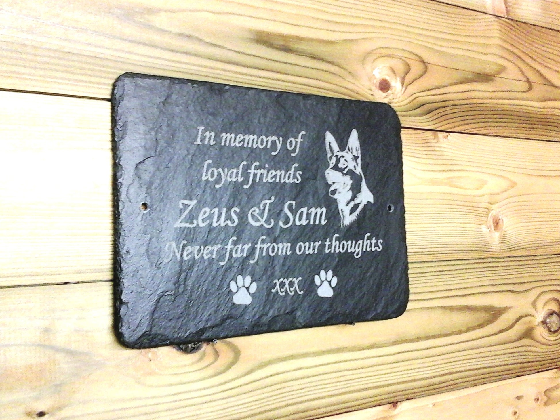 Slate Pet Memorial Plaque Sign - Personalised for your German Shepherd
