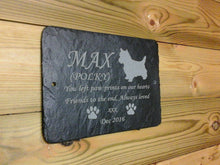 Pet Dog Memorial Slate Plaque, Personalised for your West Highland Terrier
