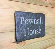 Riven Slate House Name Plaques 18cm x 12cm Personalised Door Sign with any custom details for your home or to give as a gift. This house number plate looks modern on a wall or gate, outside or inside