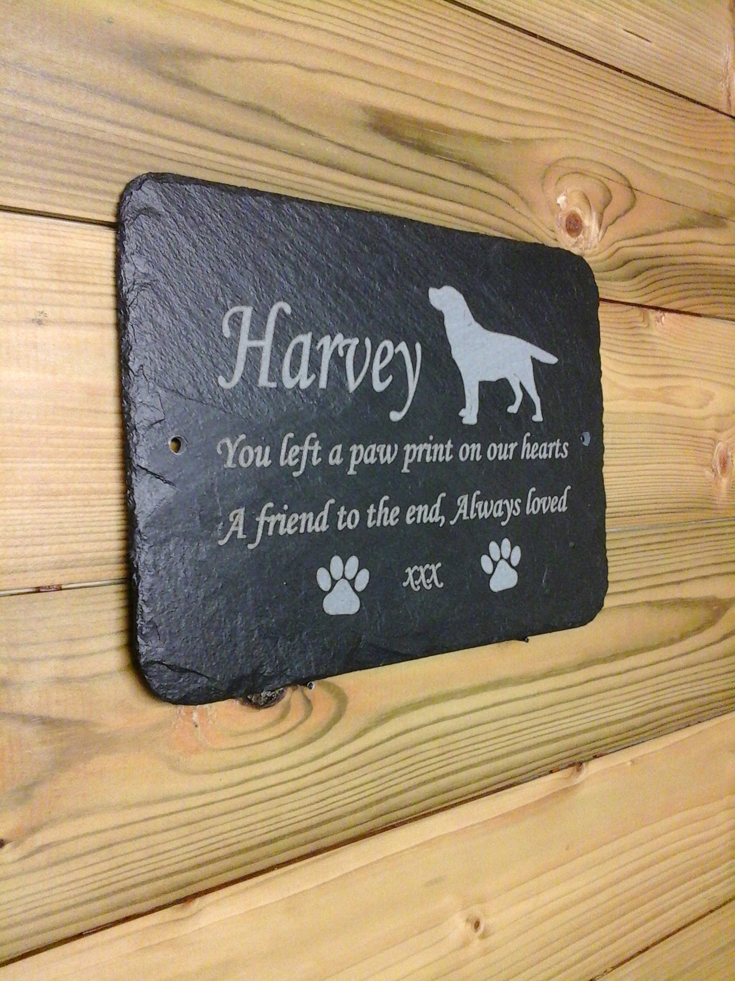 Labrador Dog Pet Memorial Slate Sign Plaque - Personalised for your memory garden
