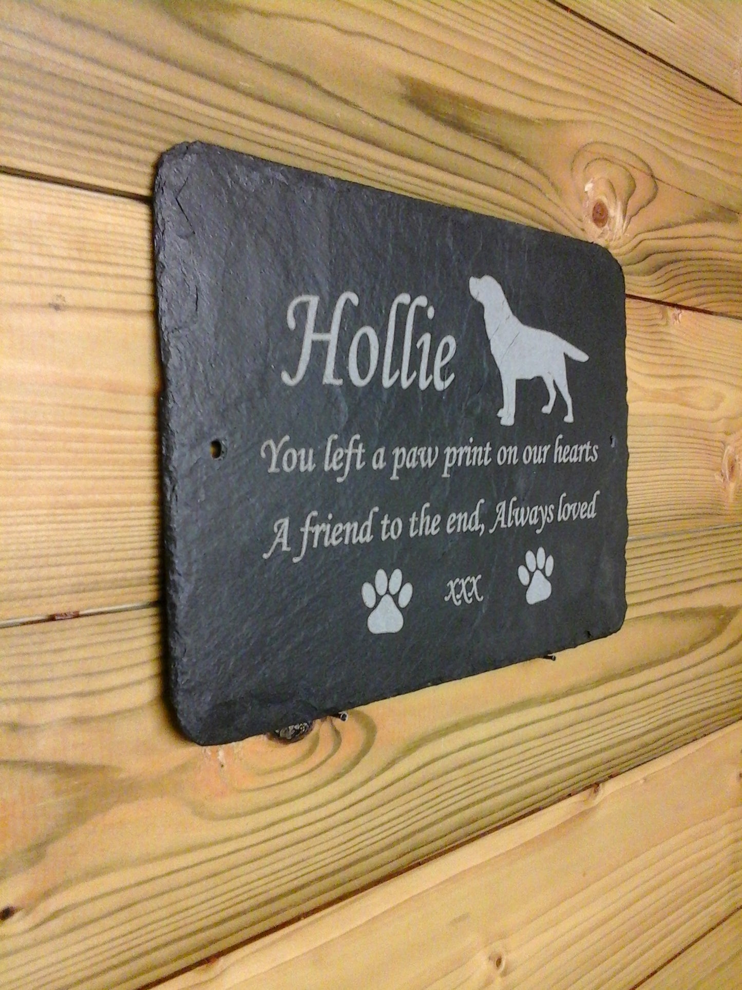 Labrador Dog Pet Memorial Slate Sign Plaque - Personalised for your memory garden