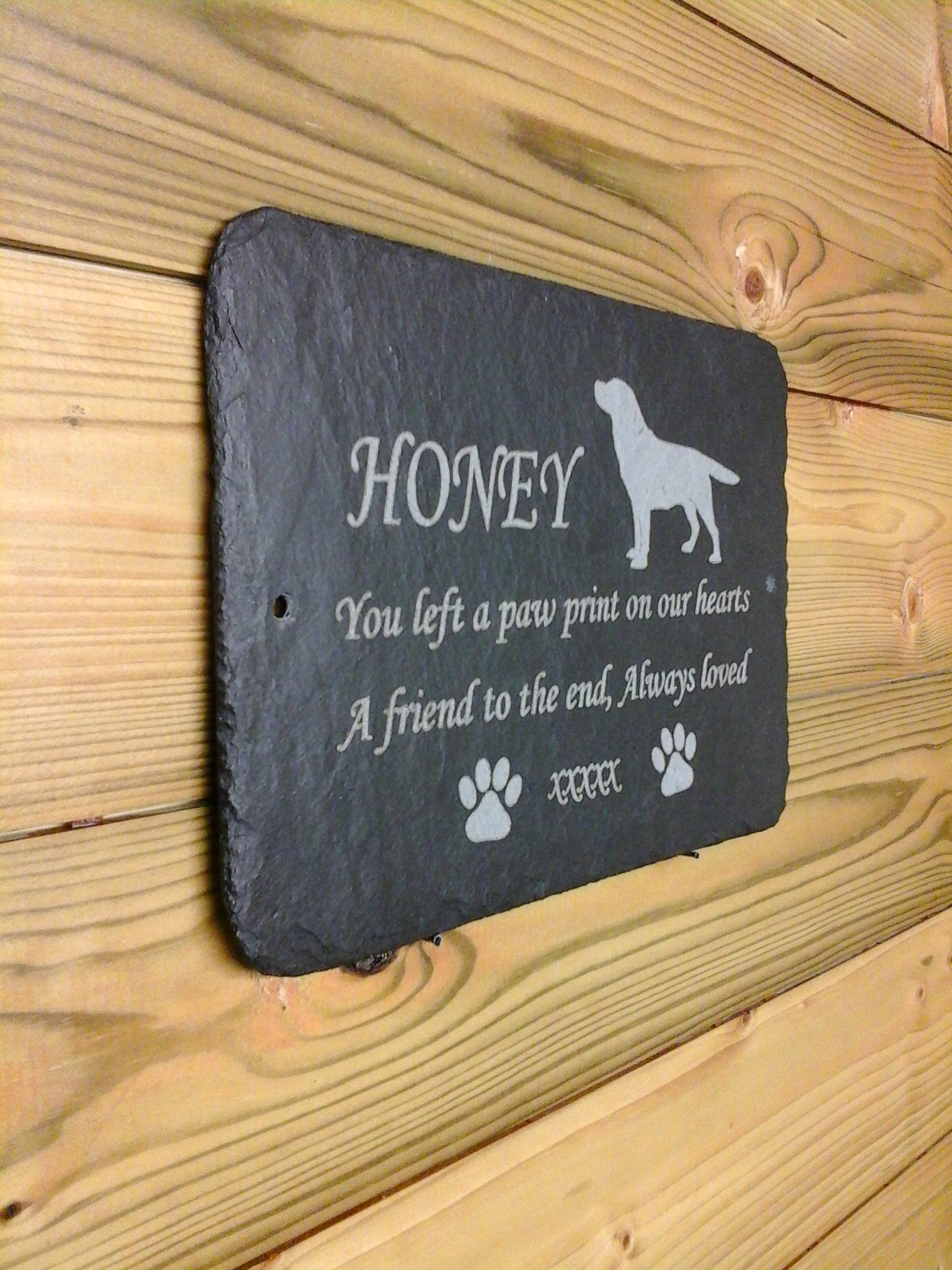 Labrador Dog Pet Memorial Slate Sign Plaque - Personalised for your memory garden