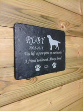 Labrador Dog Pet Memorial Slate Sign Plaque - Personalised for your memory garden