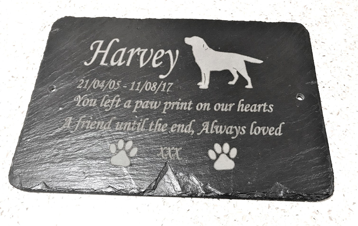 Labrador Dog Pet Memorial Slate Sign Plaque - Personalised for your memory garden