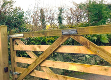 Slate House Gate Sign with WHITE painted lettering. Sustainable Slate