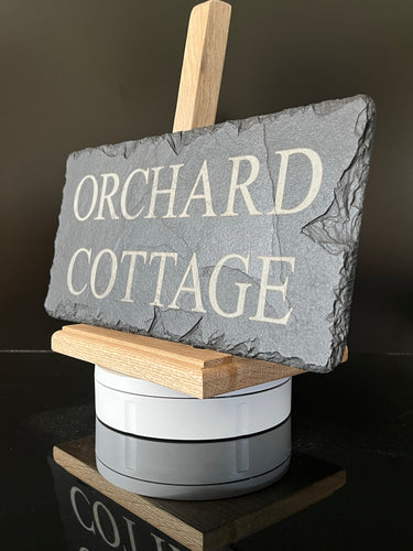 30cm x 15cm Natural Slate House Door Sign Medium Size Any Name Any Number All Included (Approx inches 12