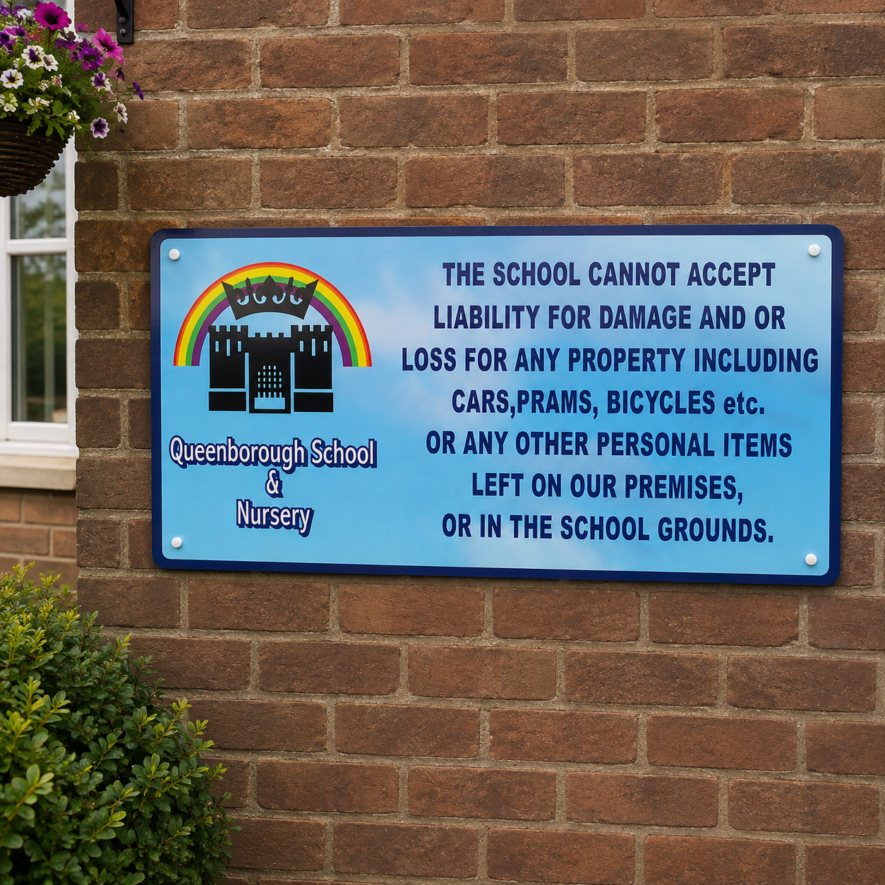 Custom 2ft x 4ft aluminium composite advertising sign board with full colour business graphics