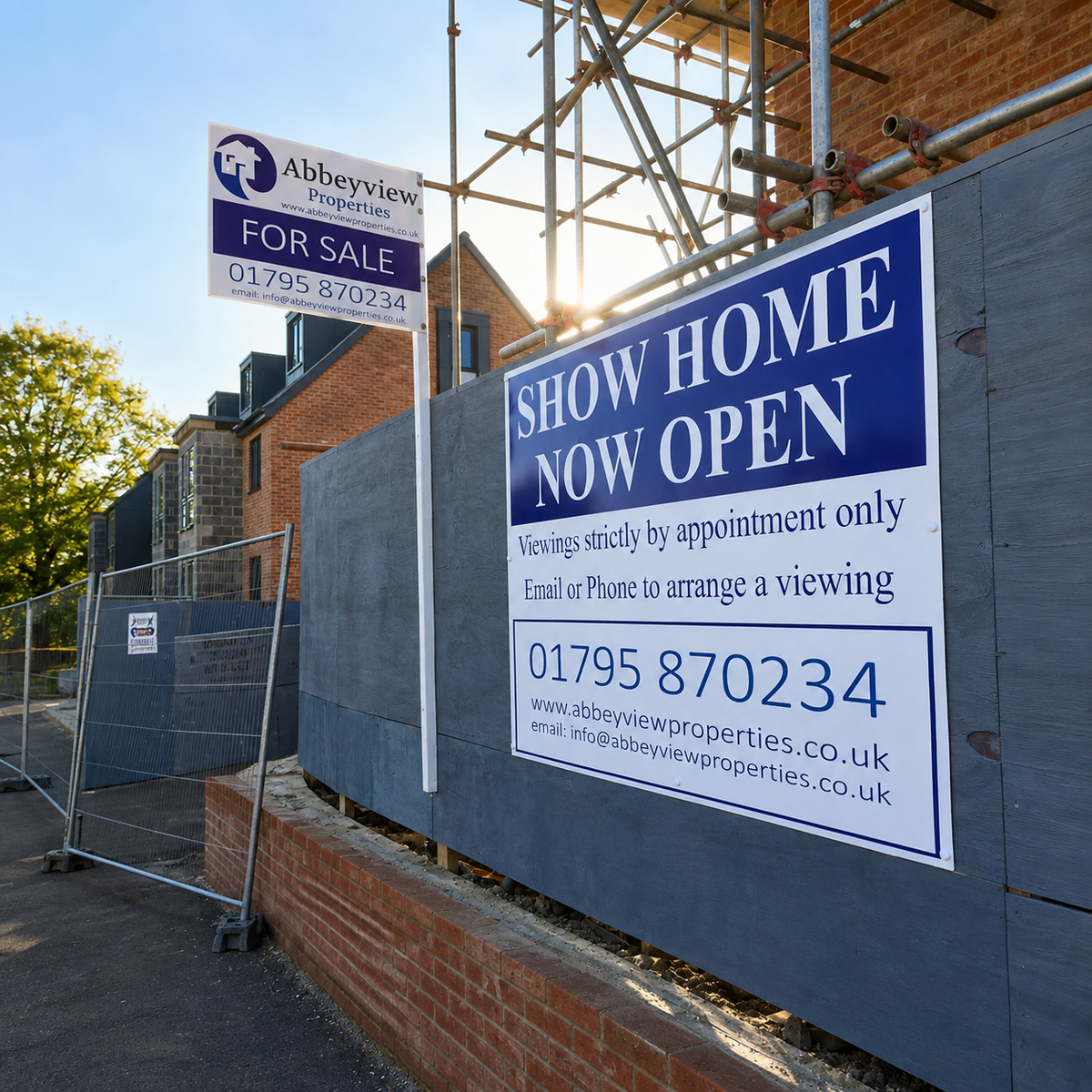 Custom 8ft x 4ft aluminium composite advertising sign board with full colour business graphics