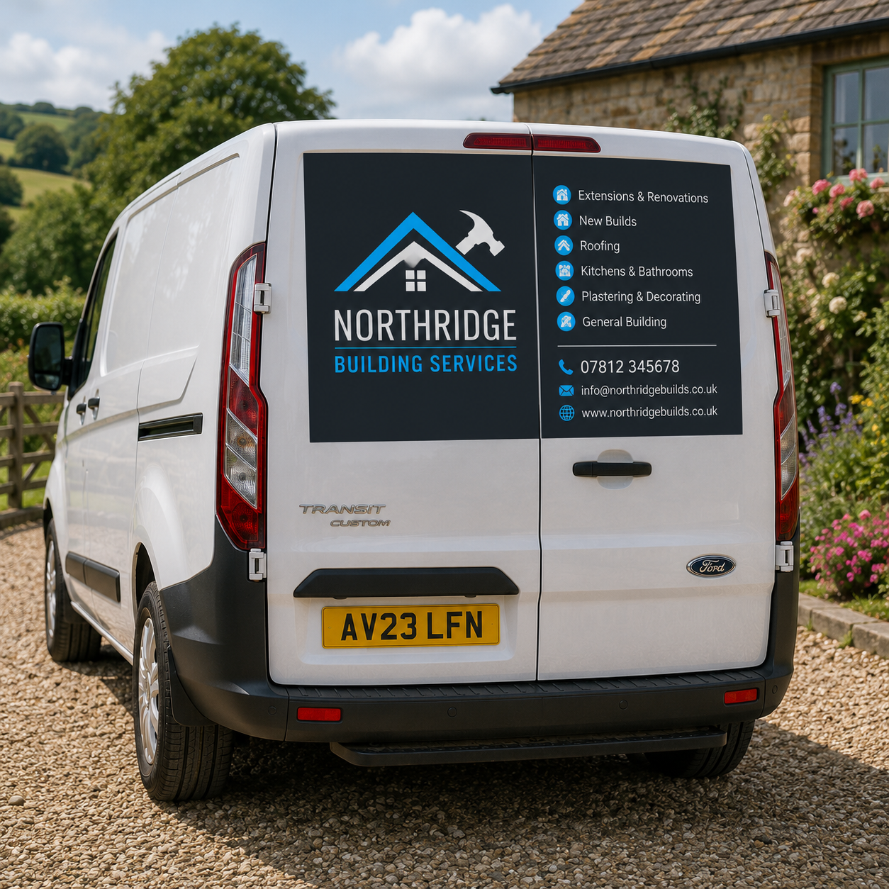 Custom cut vehicle magnetic signs for cars and vans with personalised full colour business graphics