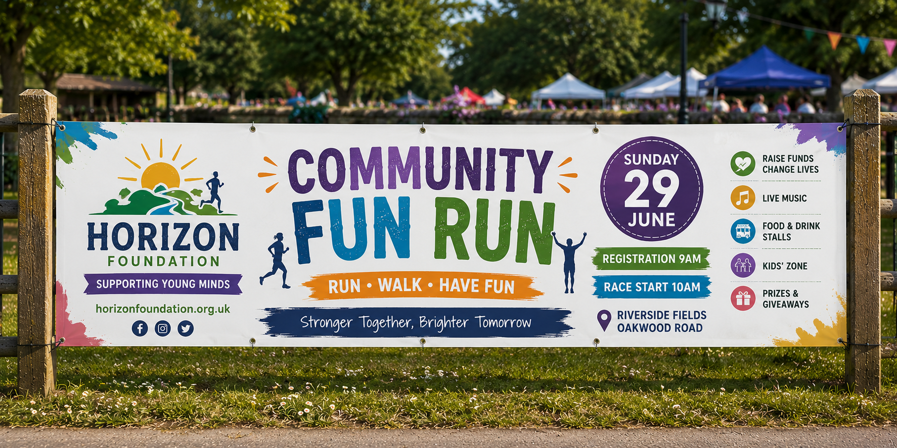 Custom vinyl banners printed in full colour on durable outdoor PVC. Personalised business, event & advertising banners, hemmed and eyeletted with UK delivery.