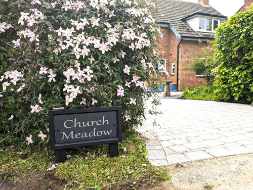 Large Riven Slate House Sign