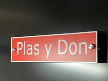 Red Aluminium House Sign with White Lettering in Various Sizes