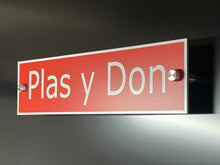 Red Aluminium House Sign with White Lettering in Various Sizes