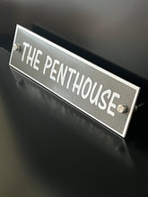 Graphite Grey Aluminium House Sign with Silver Lettering in Various Sizes