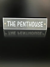 Graphite Grey Aluminium House Sign with Silver Lettering in Various Sizes