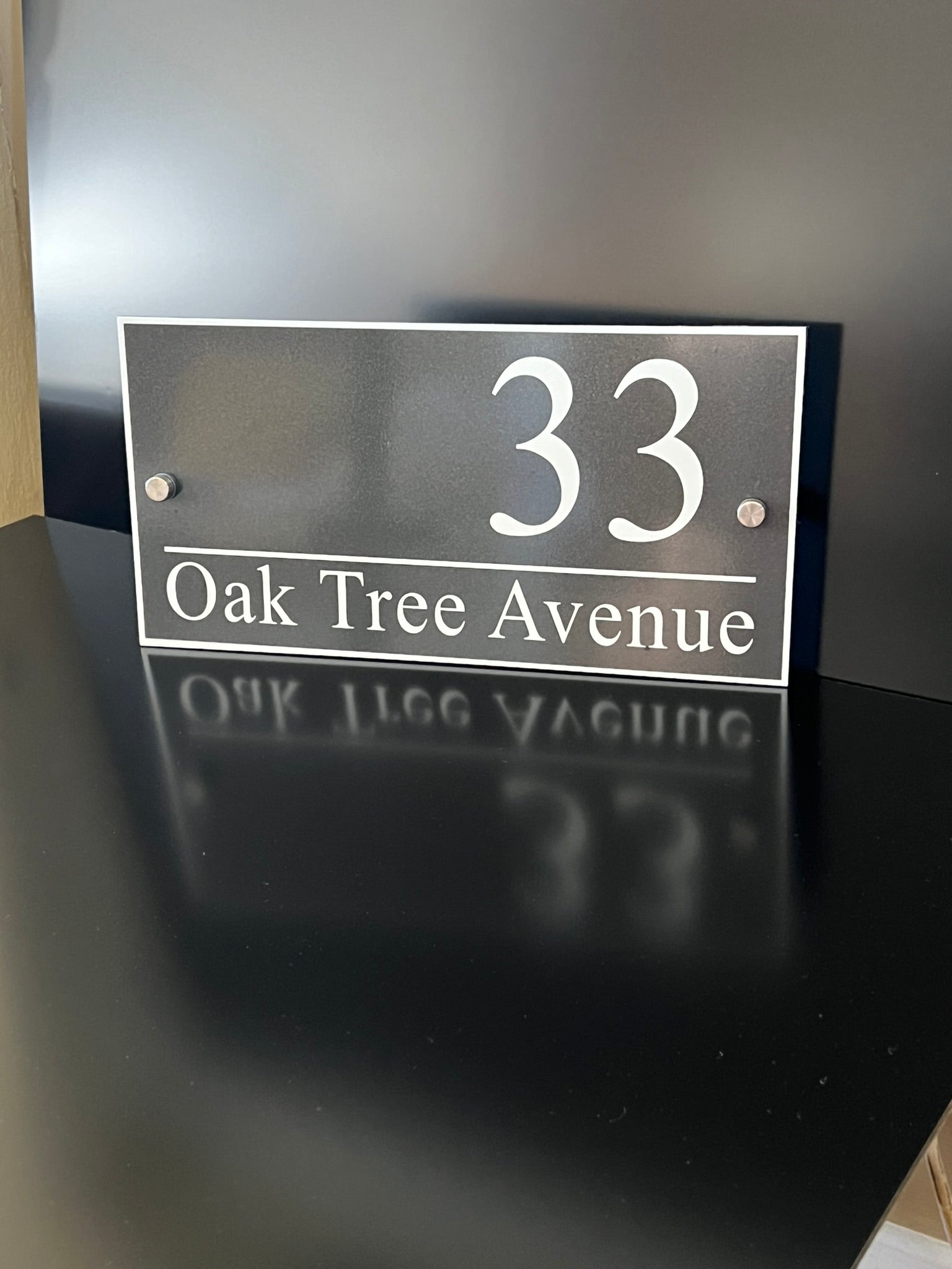 Graphite Only Sign Graphite Grey Aluminium House Sign with White Lettering in Various Siz ...